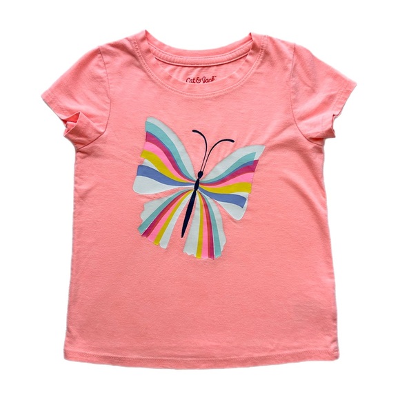 Cat & Jack Other - 4T Girls Butterfly Peach Tee shirt